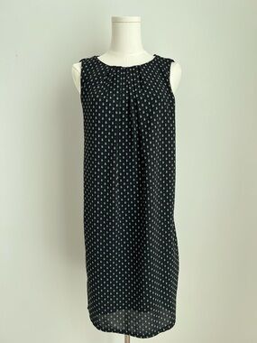 H&M Sleeveless Black Printed Shift Dress